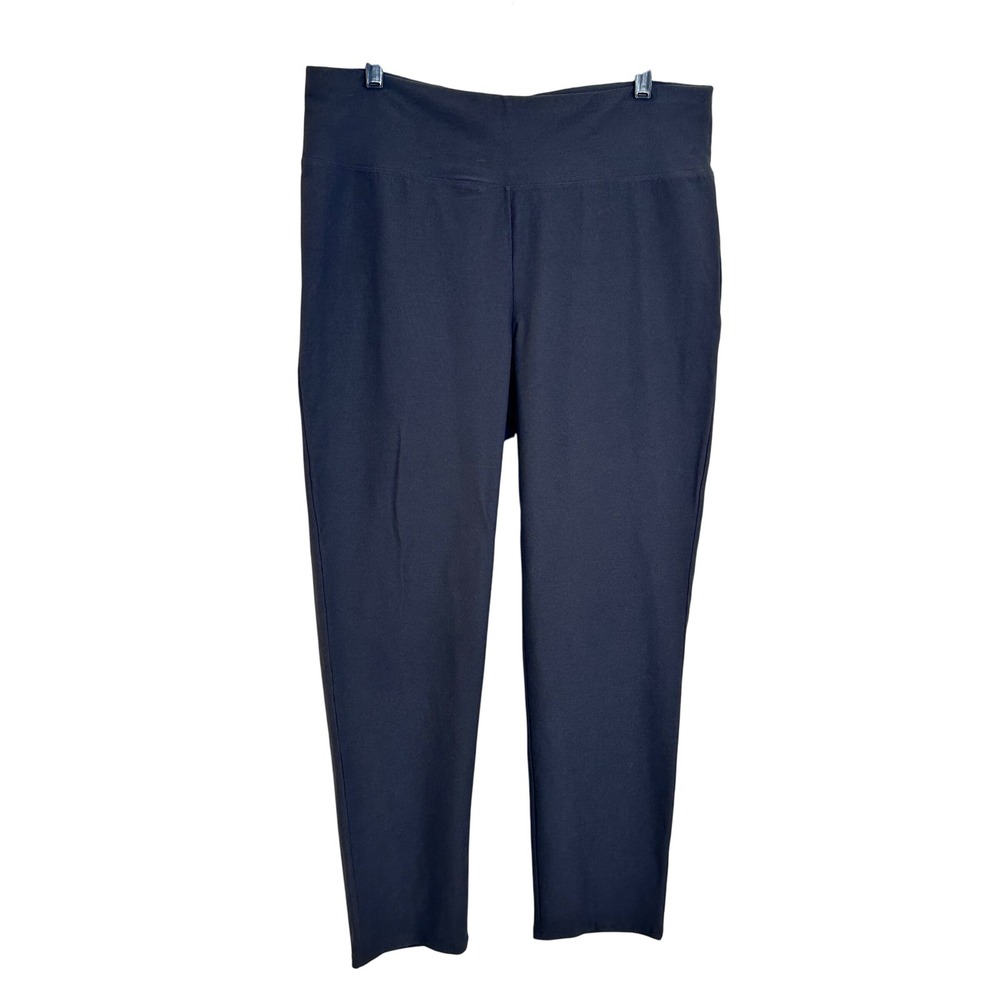 Eileen Fisher System Straight Leg Pull On Pants XL Gray Stretch Office Travel